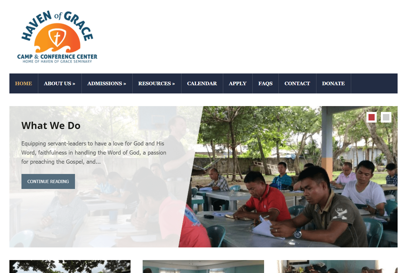 Haven of Grace Website Screenshot